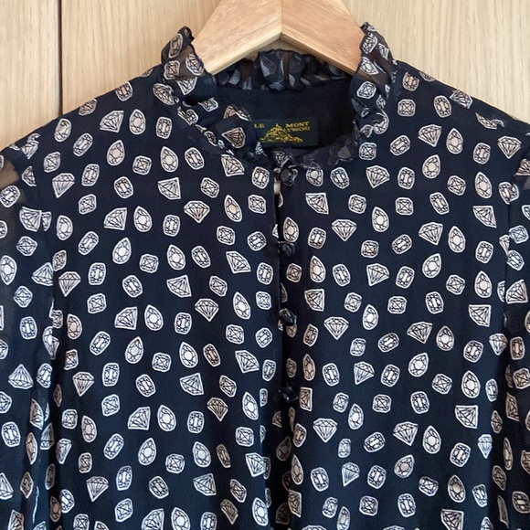 Long sleeve semi-sheer mini dress - Picture 2 of 8